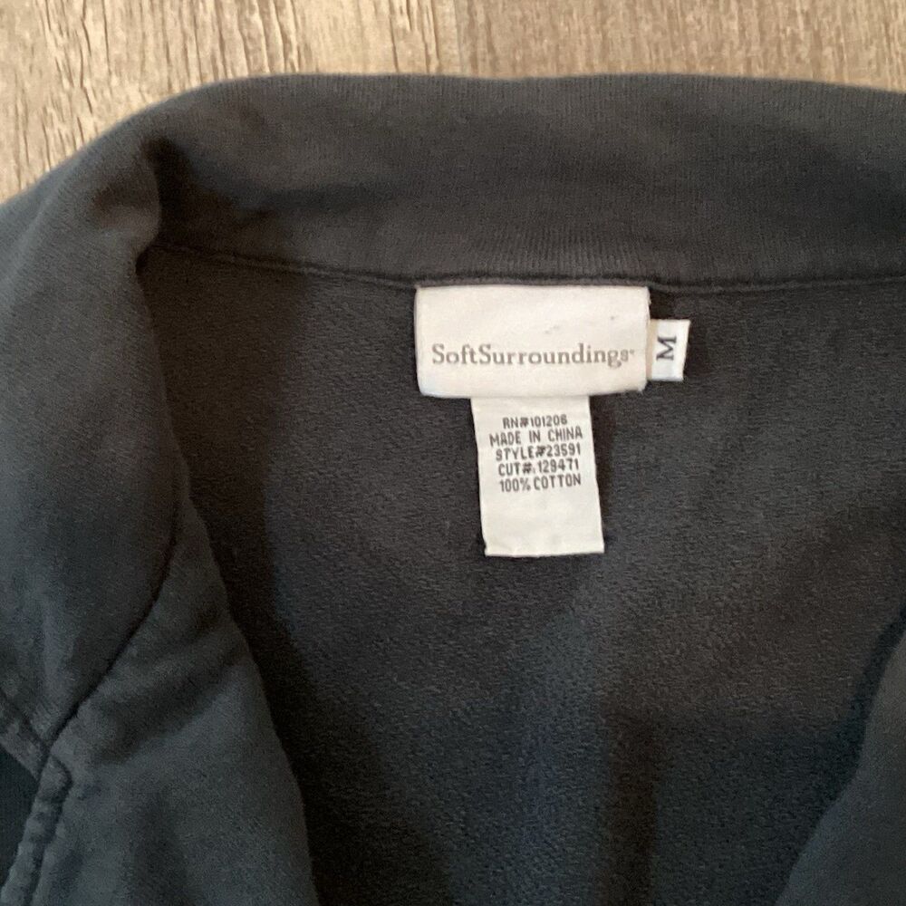 Soft Surroundings Tallulah Military Jacket Sweater Size Medium Embroidered Gray - Picture 4 of 11